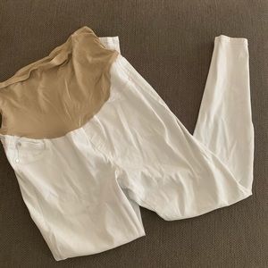 White maternity skinny pants large